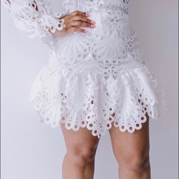 White Eyelet Hand Woven Dress - Picture 3 of 3